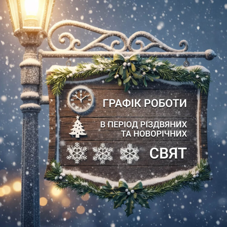 Графік роботи в період Різдвяних та Новорічних свят